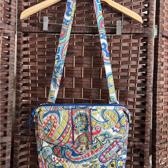 Vera Bradley Colorful Marina Paisley Crossbody Bag Purse Quilted 12x9 Maximalist - Picture 2 of 14